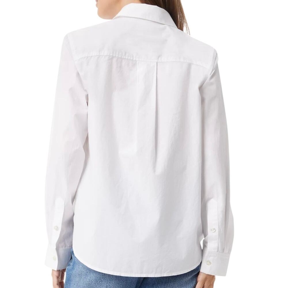 Sam Edelman Women’s Astrid Cotton Oversized Embellished Shirt White Size XS - Picture 3 of 3